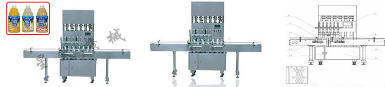 直線型六缸六頭灌裝機