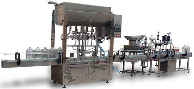 食用油灌裝旋蓋貼標噴碼線