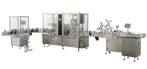 清瓶灌裝旋蓋貼標生產線