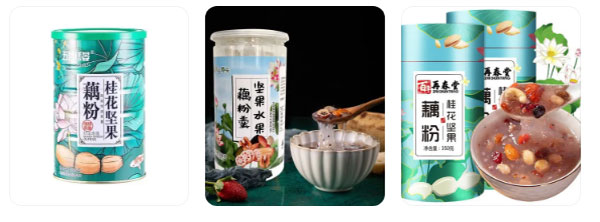 藕粉自動(dòng)灌裝機(jī)包裝樣品