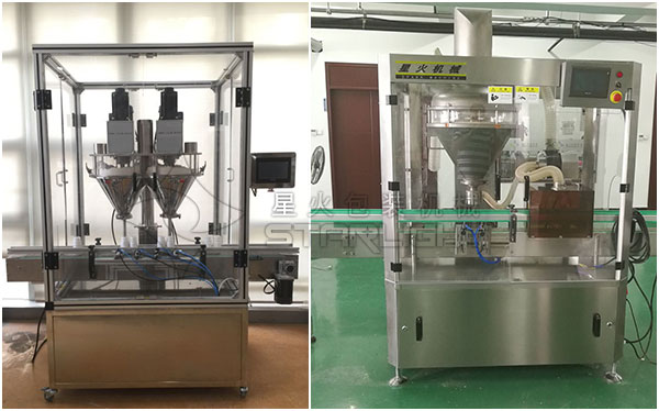 瓶裝調味料灌裝設備、左雙頭,有單頭